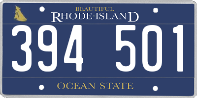 RI license plate 394501