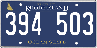 RI license plate 394503