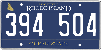 RI license plate 394504