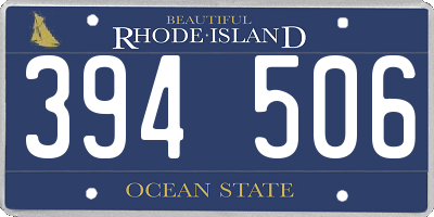 RI license plate 394506