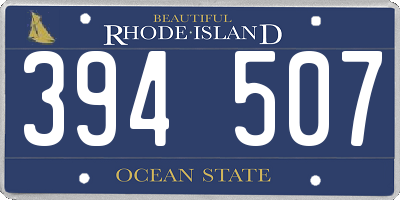 RI license plate 394507