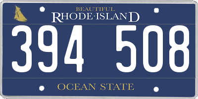 RI license plate 394508