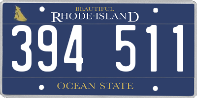 RI license plate 394511