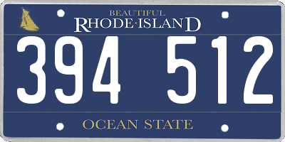 RI license plate 394512