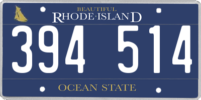 RI license plate 394514