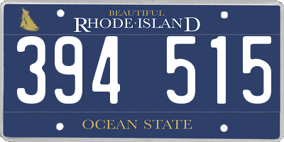 RI license plate 394515