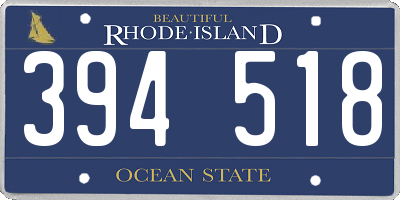 RI license plate 394518