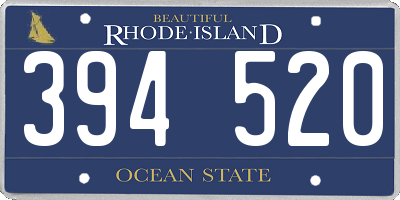 RI license plate 394520