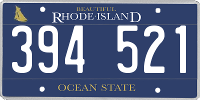 RI license plate 394521
