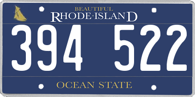 RI license plate 394522