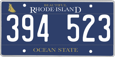 RI license plate 394523