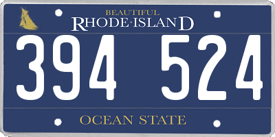 RI license plate 394524