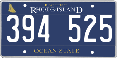 RI license plate 394525