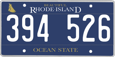 RI license plate 394526