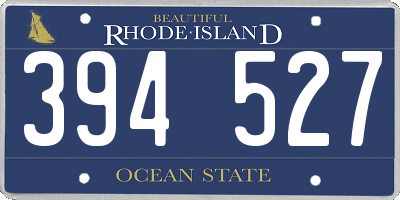 RI license plate 394527