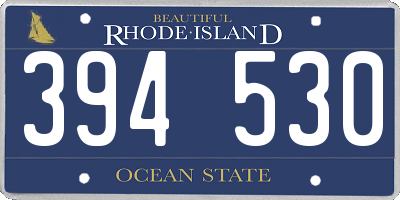RI license plate 394530