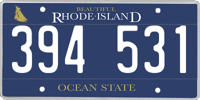 RI license plate 394531