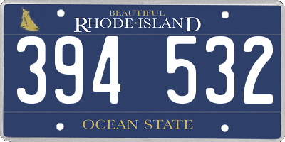 RI license plate 394532