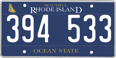 RI license plate 394533