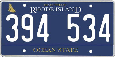 RI license plate 394534
