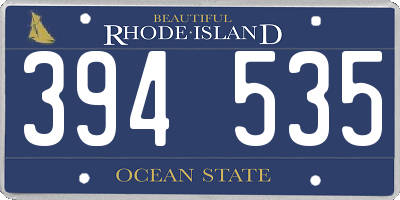 RI license plate 394535