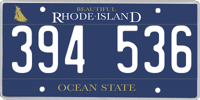 RI license plate 394536