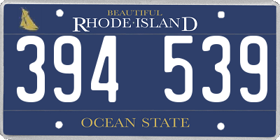 RI license plate 394539