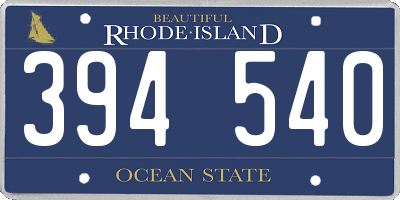 RI license plate 394540