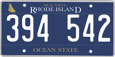 RI license plate 394542