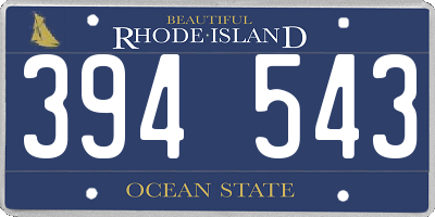 RI license plate 394543