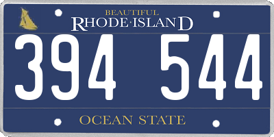 RI license plate 394544