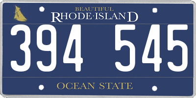 RI license plate 394545