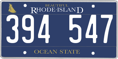 RI license plate 394547