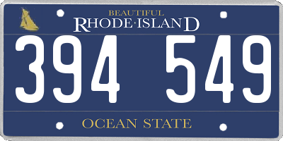 RI license plate 394549