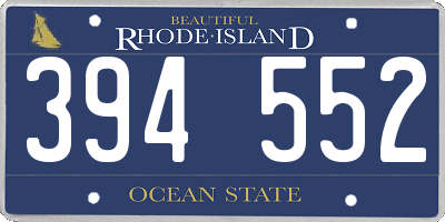 RI license plate 394552