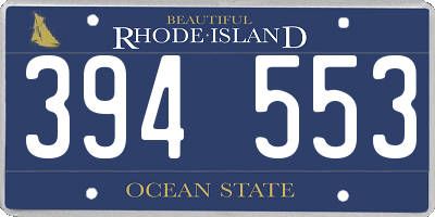 RI license plate 394553