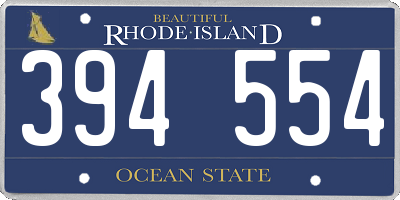 RI license plate 394554