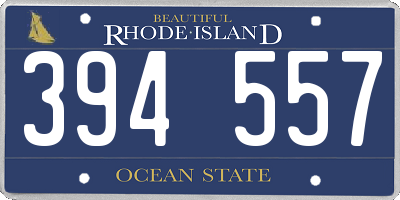 RI license plate 394557