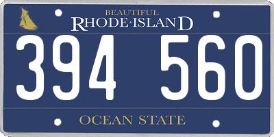 RI license plate 394560