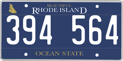 RI license plate 394564