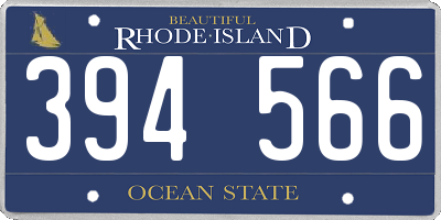 RI license plate 394566