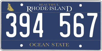 RI license plate 394567
