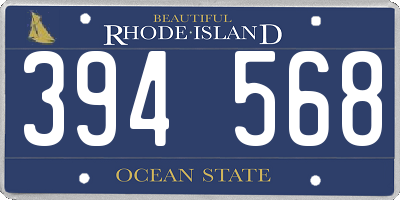 RI license plate 394568