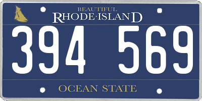 RI license plate 394569