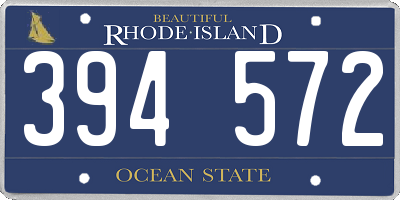 RI license plate 394572