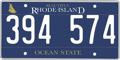 RI license plate 394574