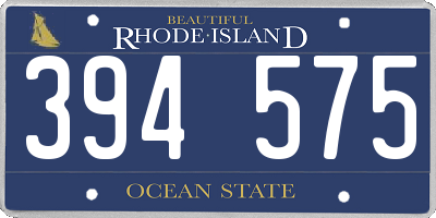 RI license plate 394575