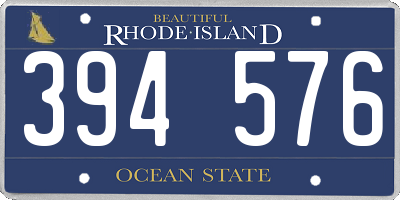 RI license plate 394576