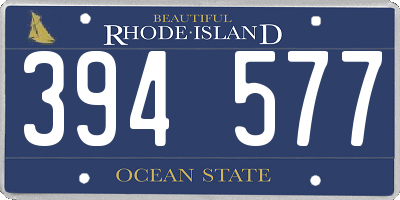 RI license plate 394577