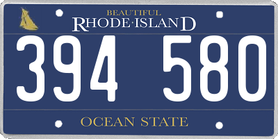 RI license plate 394580